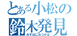 とある小松の鈴木発見（みずほにみつかる）