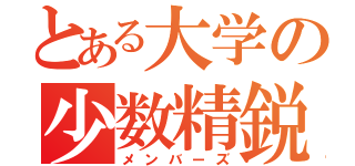 とある大学の少数精鋭（メンバーズ）