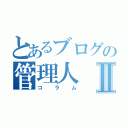 とあるブログの管理人Ⅱ（コラム）