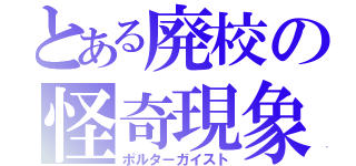 とある廃校の怪奇現象（ポルターガイスト）