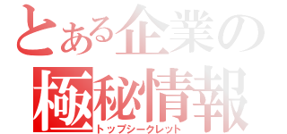 とある企業の極秘情報（トップシークレット）