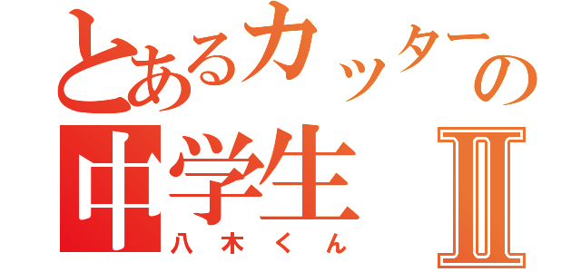 とあるカッターの中学生Ⅱ（八木くん）