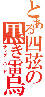 とある四弦の黒き雷鳥（サンダーバード）