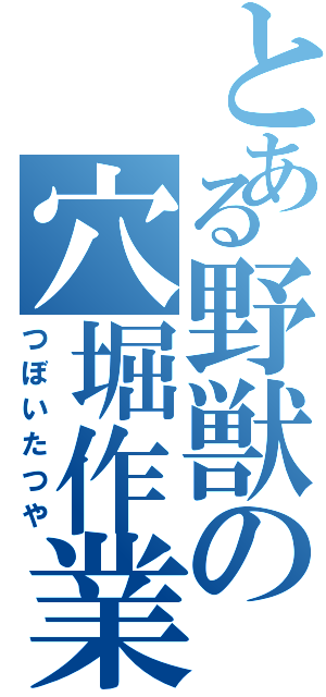 とある野獣の穴堀作業Ⅱ（つぼいたつや）