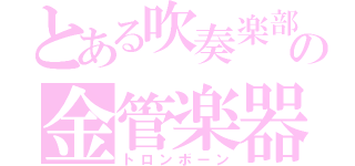 とある吹奏楽部の金管楽器（トロンボーン）