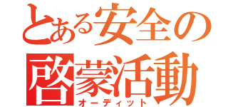 とある安全の啓蒙活動（オーディット）