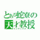 とある蛇寮の天才教授（インデックス）