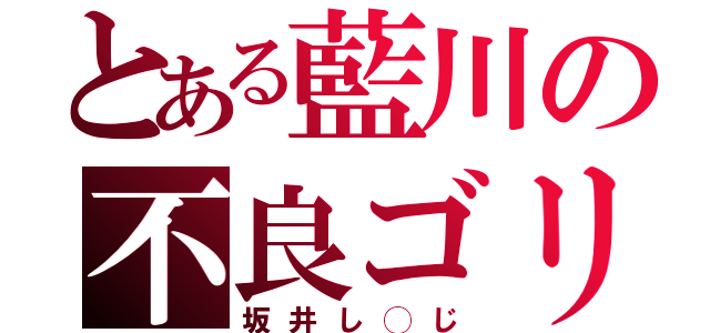 とある藍川の不良ゴリ（坂井し◯じ）