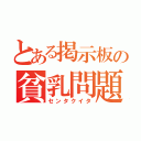 とある掲示板の貧乳問題（センタクイタ）