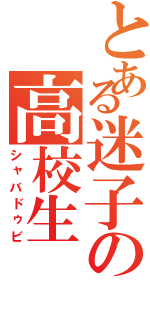 とある迷子の高校生（シャバドゥビ）