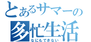 とあるサマーの多忙生活（なにもできない）