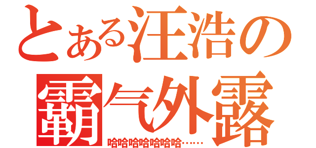 とある汪浩の霸气外露（哈哈哈哈哈哈哈……）