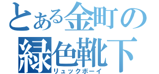 とある金町の緑色靴下（リュックボーイ）