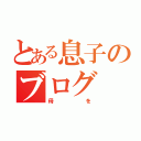 とある息子のブログ（母を）