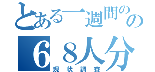 とある一週間のの６８人分（現状調査）