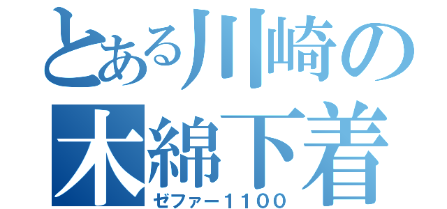 とある川崎の木綿下着（ゼファー１１００）