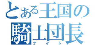 とある王国の騎士団長（ナイト）