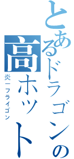 とあるドラゴンの高ホット火炎（炎－フライゴン）