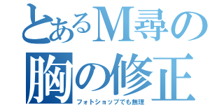 とあるＭ尋の胸の修正（フォトショップでも無理）