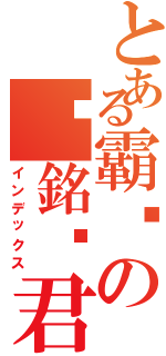 とある霸亓の饪銘钰君（インデックス）