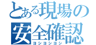 とある現場の安全確認（ヨシヨシヨシ）