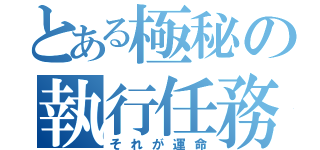 とある極秘の執行任務（それが運命）