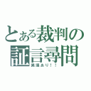 とある裁判の証言尋問（異議あり！！）