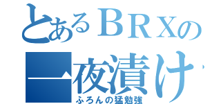 とあるＢＲＸの一夜漬け（ふろんの猛勉強）