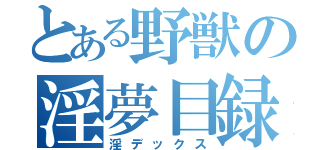 とある野獣の淫夢目録（淫デックス）