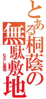 とある桐蔭の無駄敷地（　　むだし基地　）