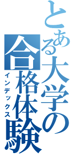 とある大学の合格体験（インデックス）