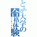 とある大学の合格体験（インデックス）