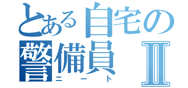 とある自宅の警備員Ⅱ（ニート）