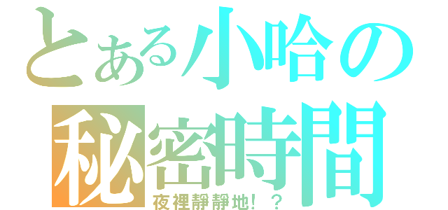 とある小哈の秘密時間（夜裡靜靜地！？）