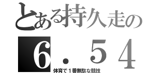 とある持久走の６．５４（体育で１番無駄な競技）