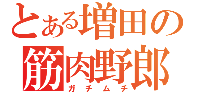 とある増田の筋肉野郎（ガチムチ）