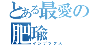 とある最愛の肥瑜（インデックス）