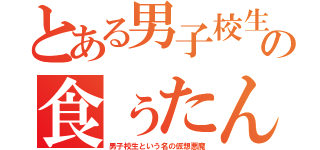 とある男子校生の食ぅたん（男子校生という名の仮想悪魔）