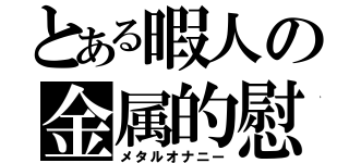 とある暇人の金属的慰（メタルオナニー）