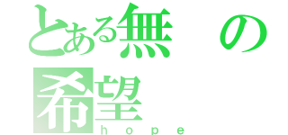 とある無の希望（ｈｏｐｅ）