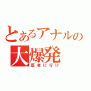 とあるアナルの大爆発（医者に行け）