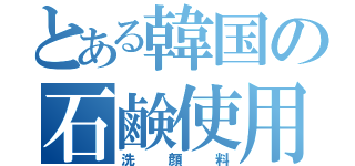 とある韓国の石鹸使用（洗顔料）