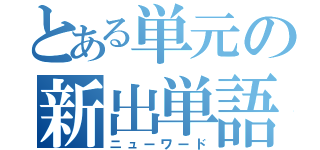 とある単元の新出単語（ニューワード）