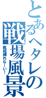 とあるヘタレの戦場風景（靴紐縛れなーい！）