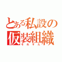 とある私設の仮装組織（それすた）