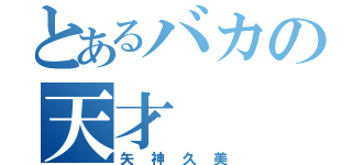 とあるバカの天才（矢神久美）