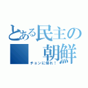 とある民主の  朝鮮人（チョンに帰れ！）