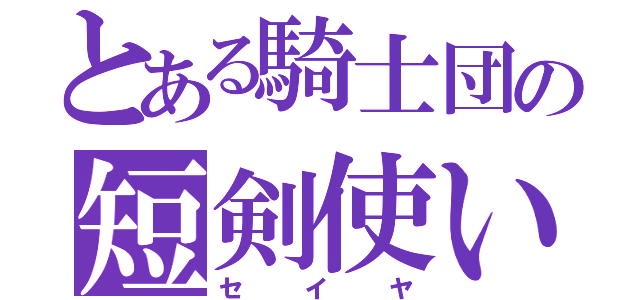 とある騎士団の短剣使い（セイヤ）