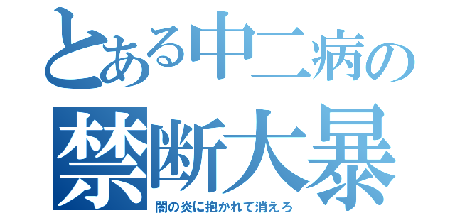 とある中二病の禁断大暴走（闇の炎に抱かれて消えろ）