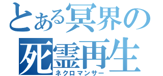 とある冥界の死霊再生（ネクロマンサー）